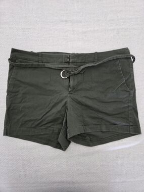 a new day Olive Green High Waist Belted Shorts